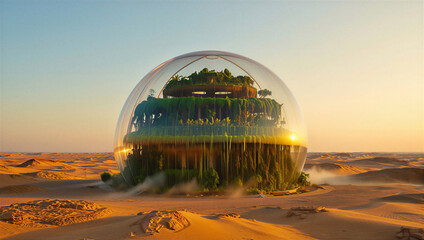 Self-Sustaining Vertical Farming Bio-Dome in Harsh Climate Environment.