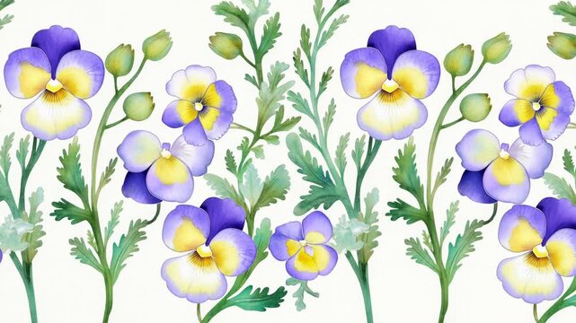 Delicately Painted Flower Arrangement With Lush Leaves Suitable For Fabric And Packaging Decoration