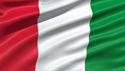 Obraz premium Italy National Flag – Vertical Tricolor of Green, White, and Red with Flowing Fabric Texture