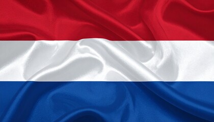 Fototapeta premium Netherlands National Flag – Red, White, and Blue Horizontal Stripes Representing Dutch Identity
