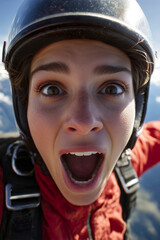 People skydiving from 30,000 feet altitude