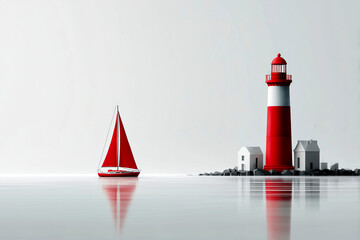 Sunny with clouds seaside landscape