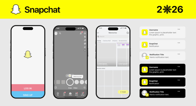 Snapchat app. Screen Intrace Mockup. Snapchat mockup. Snapchat mockup template frame with iPhone 16 pro Max mock up design.