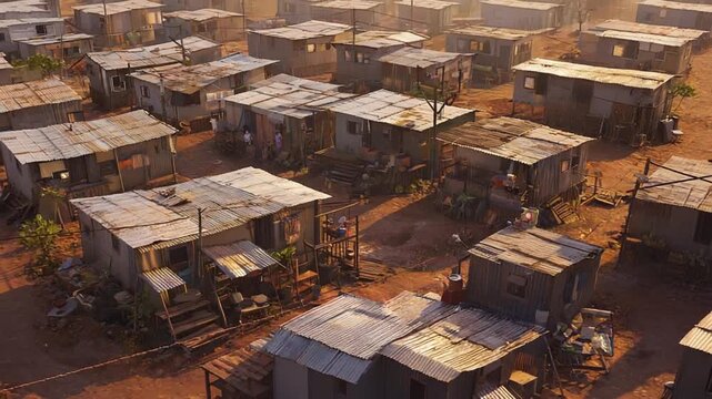 ramshackle huts drone view mumbai dharavi, india video