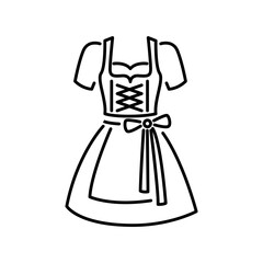 Stylish Dirndl Apron Tradition Dress Icon Sign Design Vector