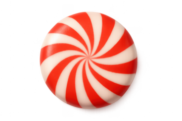Peppermint hard candy with red and white spiral design