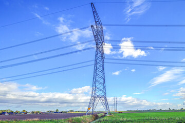 Steel Donmau pylons for high-voltage cables in Bleiswijk