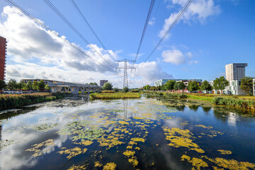 High buildings and water in the residential district Nesselande in Rotterdam