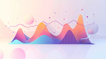 3D Abstract Data Visualization With Colorful Fluid Charts