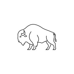 Fototapeta premium Minimalist Line Drawing of a Bison for Nature and Wildlife Illustrations