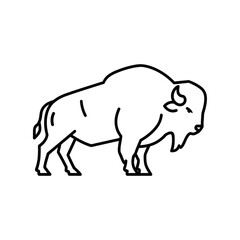 Obraz premium Minimalist Line Drawing of a Bison Illustration for Nature and Wildlife Projects