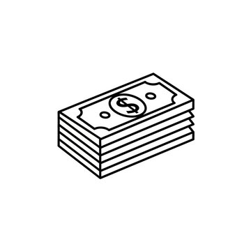 Minimalist Line Drawing of a Stack of Money for Financial and Banking Visuals