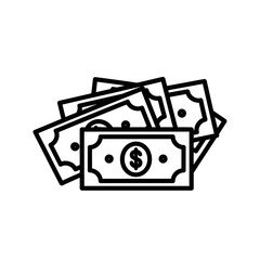 Obraz premium Simple Illustration of Cash Money Bills Stacked for Financial Concept