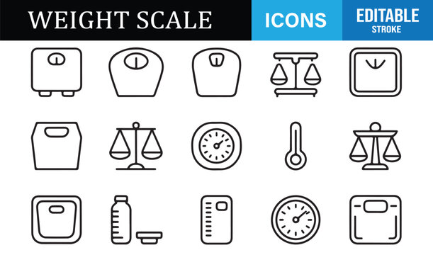 Body weight and BMI tracking line icons