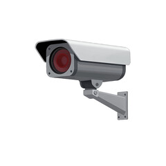 Wall-mounted security camera with red light