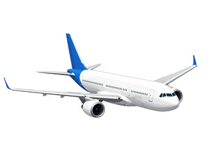 Obraz premium White and Blue Airplane in Flight