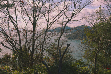 兵庫県・相生市半島、万葉の岬から瀬戸内の相生湾を越え赤穂市方面を眺望する
