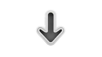 Arrow Pointing Down on White Background