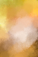 Abstract Vertical Painterly Background Texture in Earthy Brown Ochre and Green with Copy Space