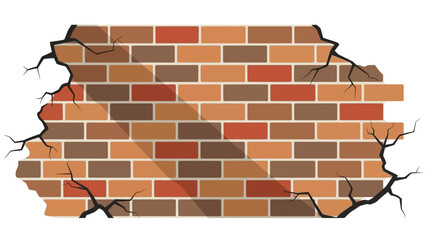 Obraz premium Cracked Brick Wall A Detailed Illustration of Damaged Construction and Texture
