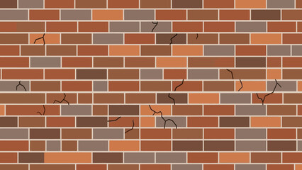 Fototapeta premium Brick Wall Texture A Detailed Illustration of a Weathered Brick Wall with Cracks and Imperfections