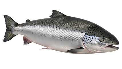 Freshwater salmon fish isolated on a white background culinary seafood concept