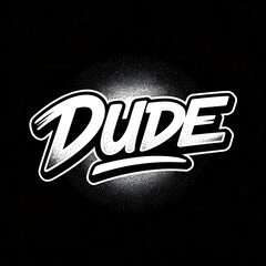 Stylish Dude logo with bold white graffiti text on black