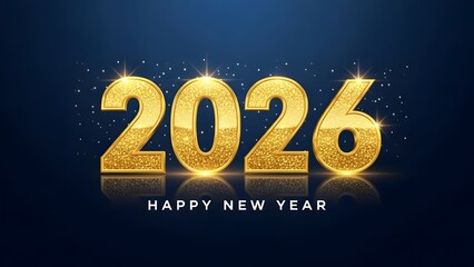2026 happy new year wishes golden celebration background