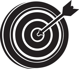 Bullseye target with arrow hitting center