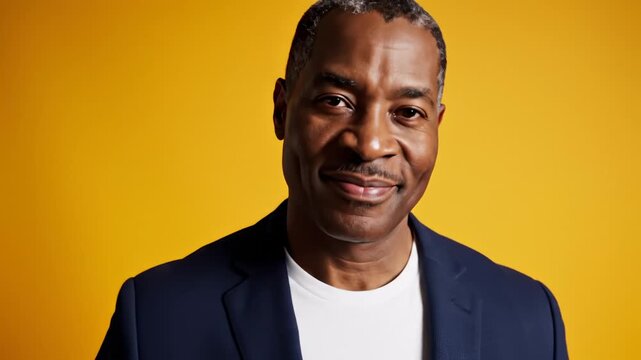 Smiling African American Man Making Okay Sign Against Yellow Background