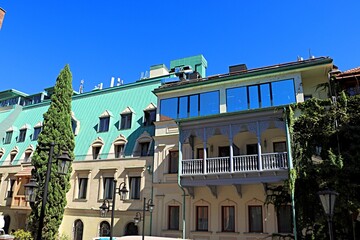 Traditional architecture of the old town of Tbilisi