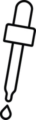 Simple black and white dropper icon with falling drop