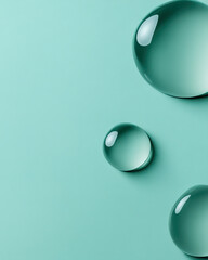 Teal template with a large semi-transparent circle in the top-left and smaller circles aligned on the right. Text space is positioned in the bottom-left