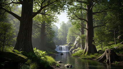 Forest Landscape Sunlight