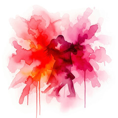 Passionate Dance Silhouette in Watercolor Splashes