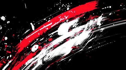 Red and white sporty brush strokes on dark background, perfect for team logos, action wear promotions, or energetic visual content.