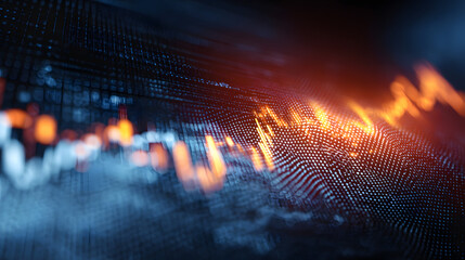 Dynamic data visualization in an abstract digital environment a close-up infographic innovation