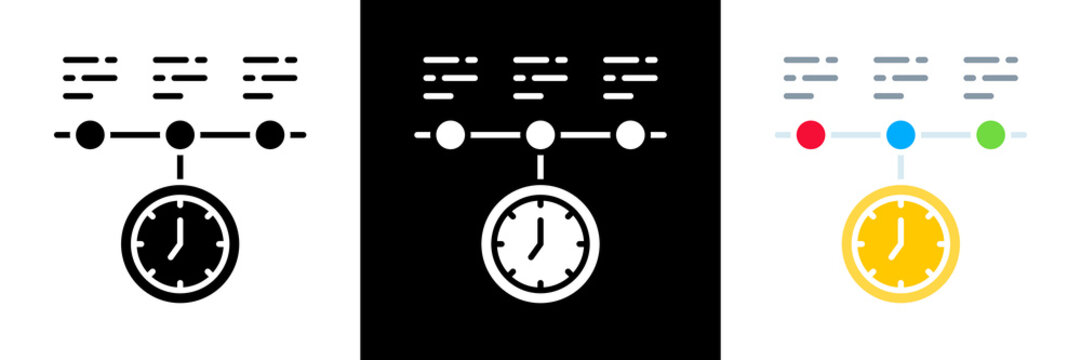 Timeline Icon Set Glyph vector Illustration 
