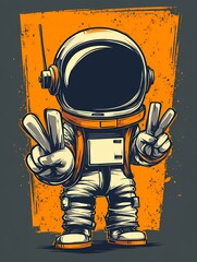 Conceptual illustration of human emotion with a spaceman 