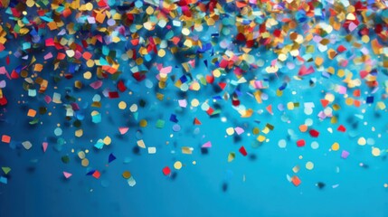 Abstract blur background featuring celebration confetti, perfect for New Year's Eve visuals, birthday announcements, or vibrant event promotions.