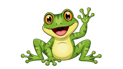 Cute Smiling Frog Cartoon Character Illustration for Kids and Nature Themes