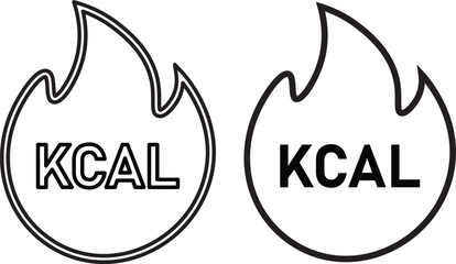 Two circular kcal labels presented as a striking black and white silhouette © Md