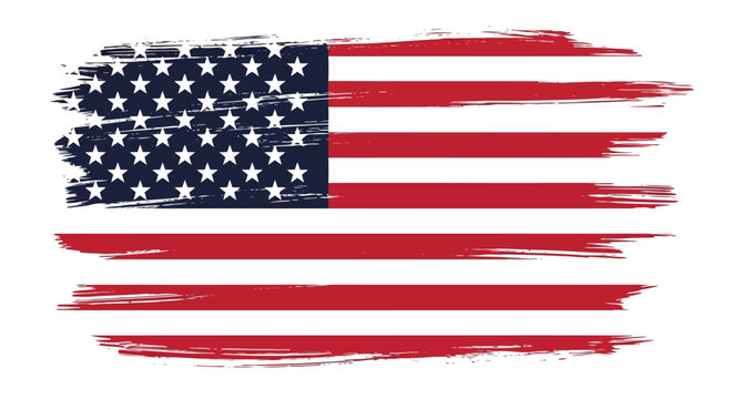 Distressed and faded american flag with stars and stripes, patriotic symbol, vintage style, worn out appearance, national emblem