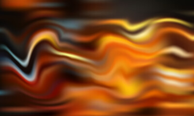 waves create a dynamic abstract composition. Rich reds and oranges merge with blues and blacks to convey energy, warmth, and motion,