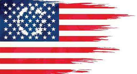 Torn and distressed american flag with stars and stripes, symbolizing patriotism and national pride, isolated on