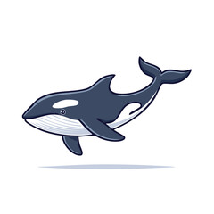 Fototapeta premium Cartoon Killer Whale: Orca marine mammal swims gracefully. Isolated vector illustration capturing the essence of wildlife and ocean life.
