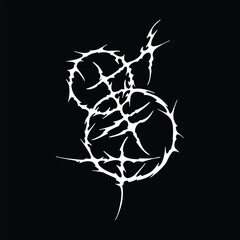 Minimalist aggressive thorn element for streetwear brand.