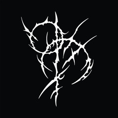 Mystical occult symbol with sharp jagged line art.