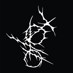 Tribal neo-gothic ornament with sharp thorny details.