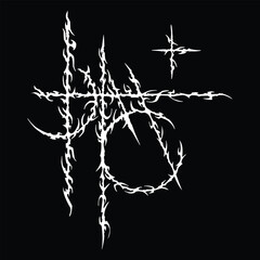 Experimental dark line art with sharp thorn texture.